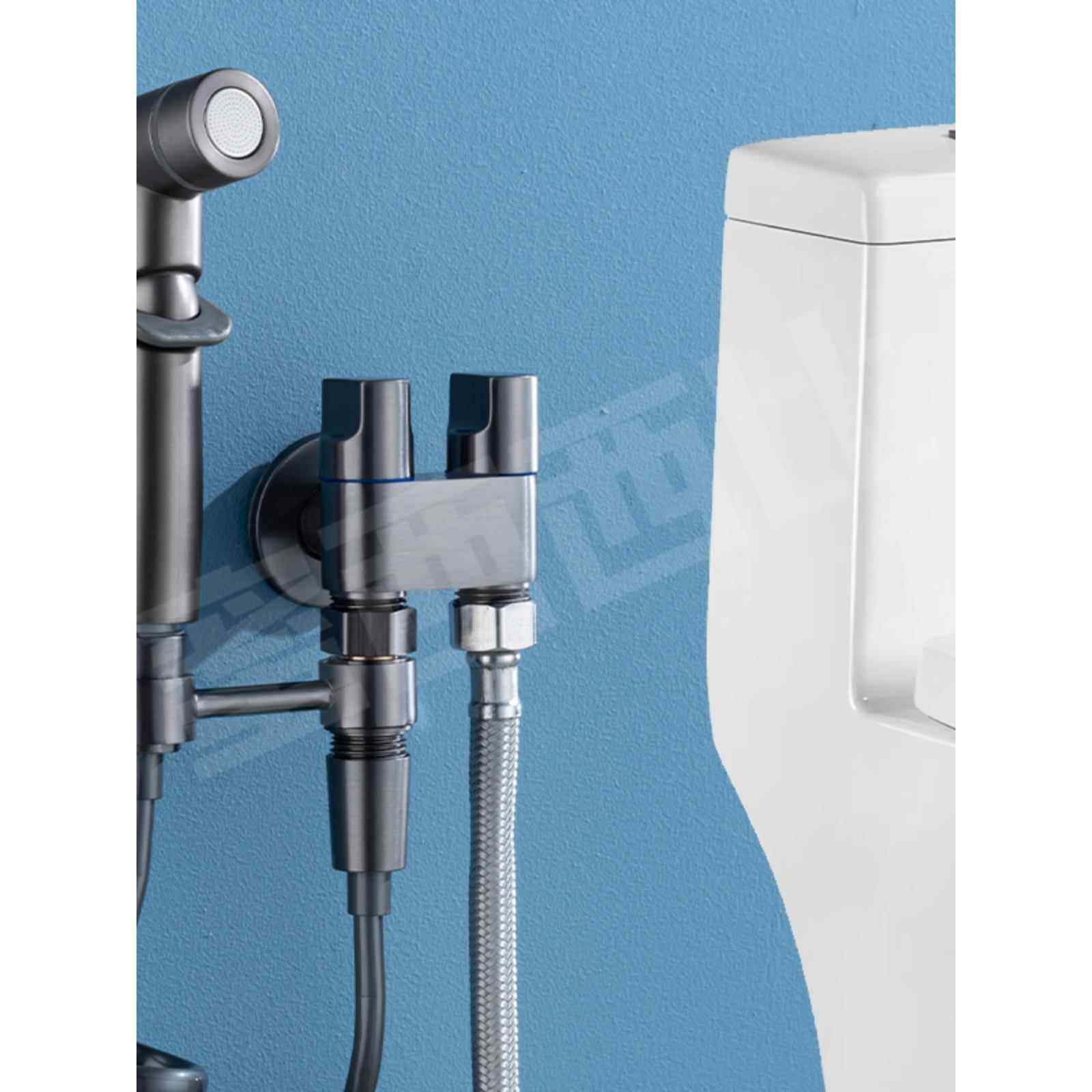 枪灰马桶清洗全铜喷枪水龙头三通伴侣厕所家用一进二出增压冲洗器