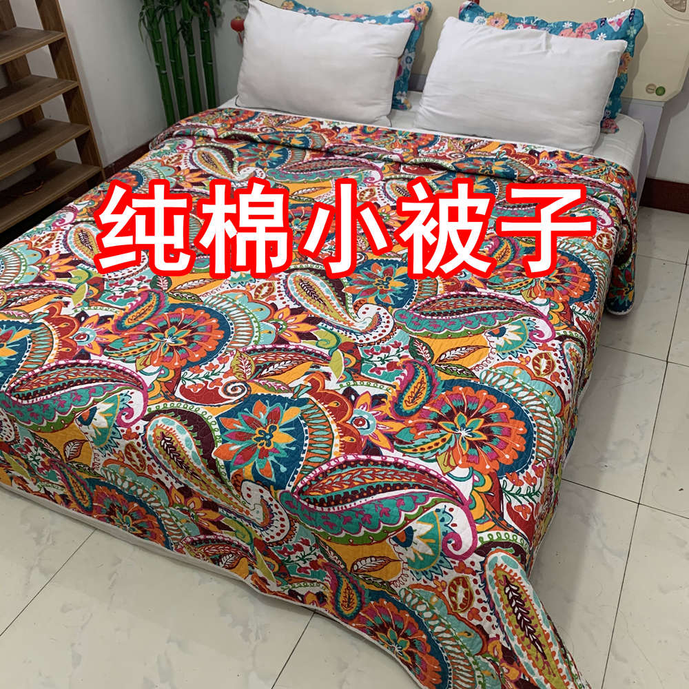 双面纯棉夹棉床单加厚纯棉单件儿童床盖四季款双面纯棉绗缝夏凉被