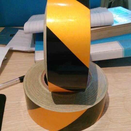 5cm/10/15cm黄黑斜条警示加厚反光色环胶带/黄黑管道标识/黄黑地