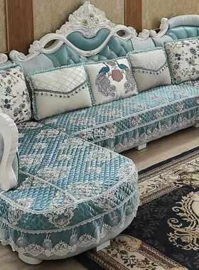 C誴3欧式简欧布艺沙发垫四季通用L型U型防滑拆洗透气沙发保护罩