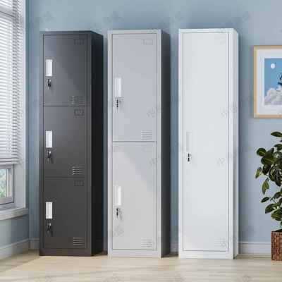单门更衣柜铁皮柜宿舍柜员工储物柜钢制带锁更衣箱简易办公室衣柜