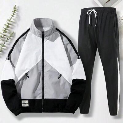 C 42436 Men's Casual Color Block Jacket 运动夹克