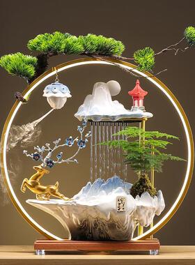 中式流水喷泉摆件招财客厅玄关办公室加湿器装饰乔迁新居开业礼品