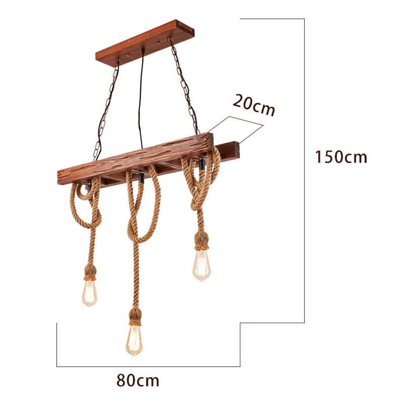 吊灯 loft木复古风吊灯艺酒吧吊灯怀旧意麻绳工业吧台创 咖啡厅