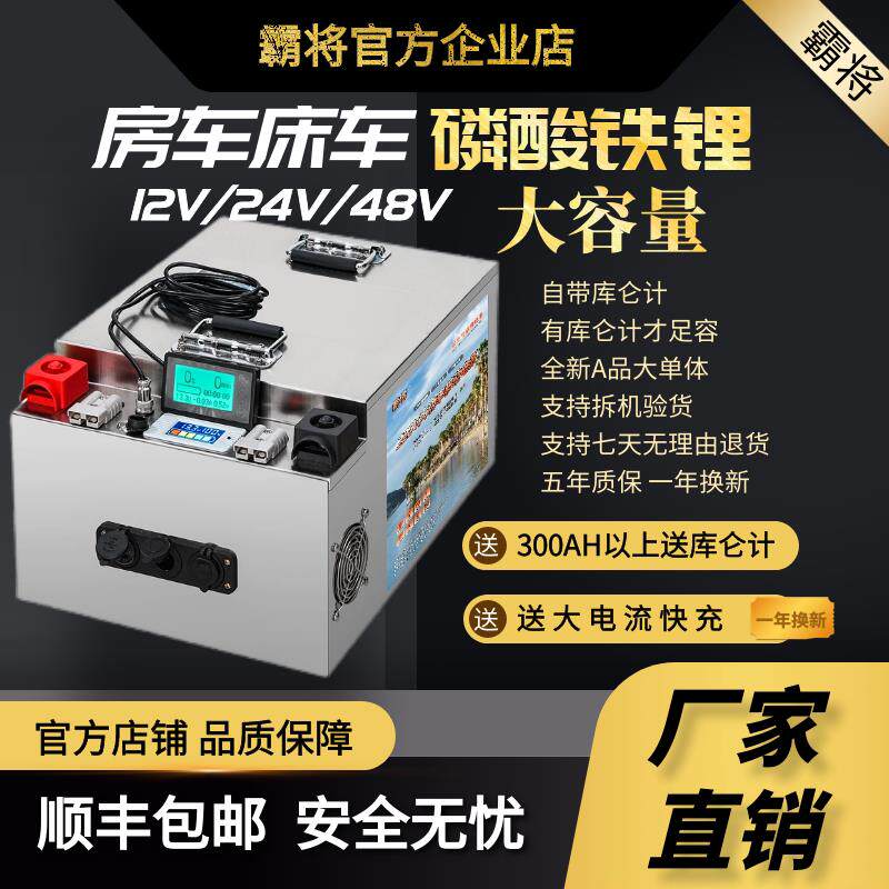 霸将磷酸铁锂电池 12V24V48V多电压选择 房车船用可客制化