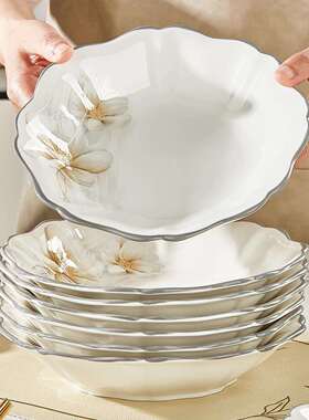 碗盘餐套装家用陶瓷Z1204创意吃饭碗碟面菜盘具子碗筷组合套碗装