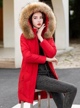 品反季帽秋冬款连黑色47-8806绒服白正鸭绒羽加厚保暖中长款外套