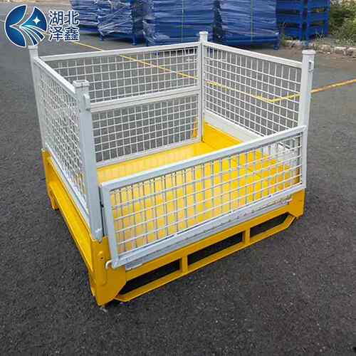 可定折叠堆垛蔬菜水果重量型料箱可定可吊装金属物料周转箱