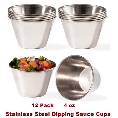 Dipping Sauce Cups Metal Ramekins Condiment Bowls Meal Prep