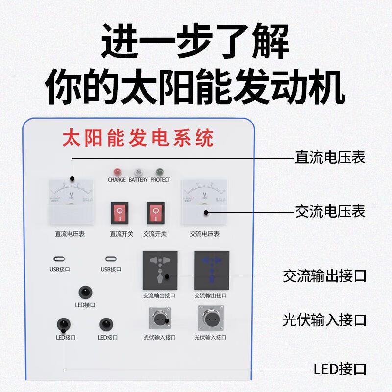 太阳能发电系统家用220v电池充电板户外全套光伏小型太阳能一体机