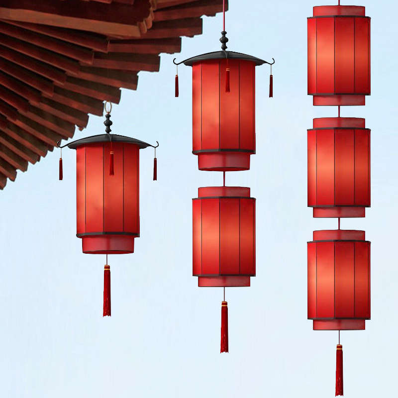 2025年景区餐饮店屋檐门头室外防水庭院吊灯中式竹编灯笼挂大门口