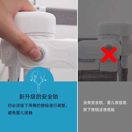 灰色单边升降床护栏宝宝防掉床边护栏垂直升降儿童安全床围栏