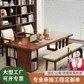 北欧风实木长形书桌家用现代长条大板桌亲子学习桌书房简约办公桌
