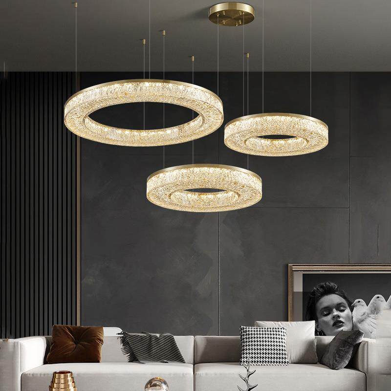 全铜轻奢客厅吊灯卧室餐厅led树脂铜吊灯轻奢后现代简约别墅吊灯