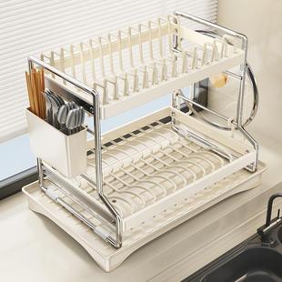 加粗不锈钢碗厨房置物架家用多功能放碗筷WDJ 2029碗盘水碗碟架收