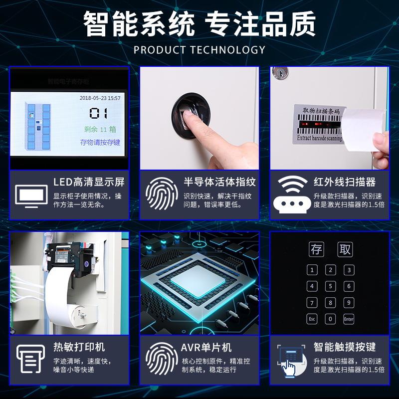 电子存包柜美发店健CBG001身房寄条智存储物柜人脸识别刷卡带锁码