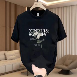 潮牌小众设计感休闲打底衫 t恤男百搭夏季 vibe高街风纯棉短袖 美式