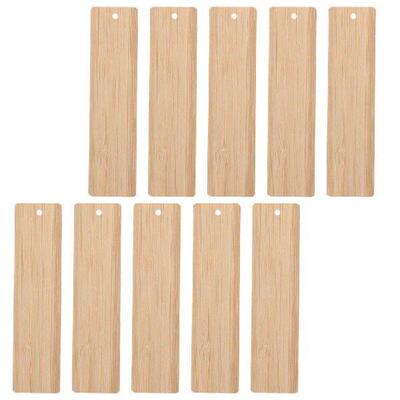 24 Pcs DIY Blank Bookmark Bamboo Fashionable Tag Ornaments