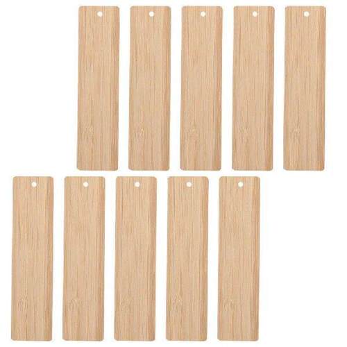 24 Pcs DIY Blank Bookmark Bamboo Fashionable Tag Ornaments