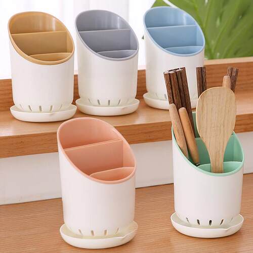 Plastic Chopstick Holder and Utensil Organizer, Drainable Ho