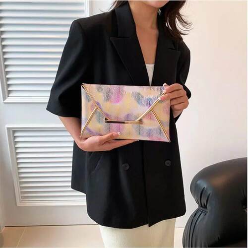 Fashion Women Clutch Designer Luxury Bag PU Leather Envelope