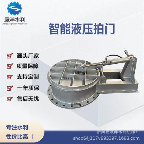 液压缓冲拍门可远程控制自动液压拍门不锈钢自自动化液压拍门