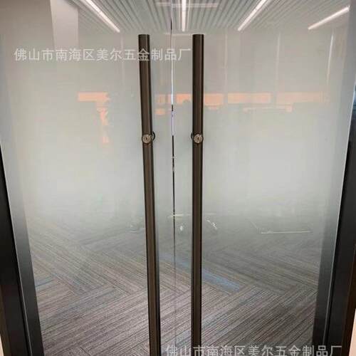 黑钛大拉手锁带锁大拉手锁芯不锈钢拉手锁lock无指纹锁拉手