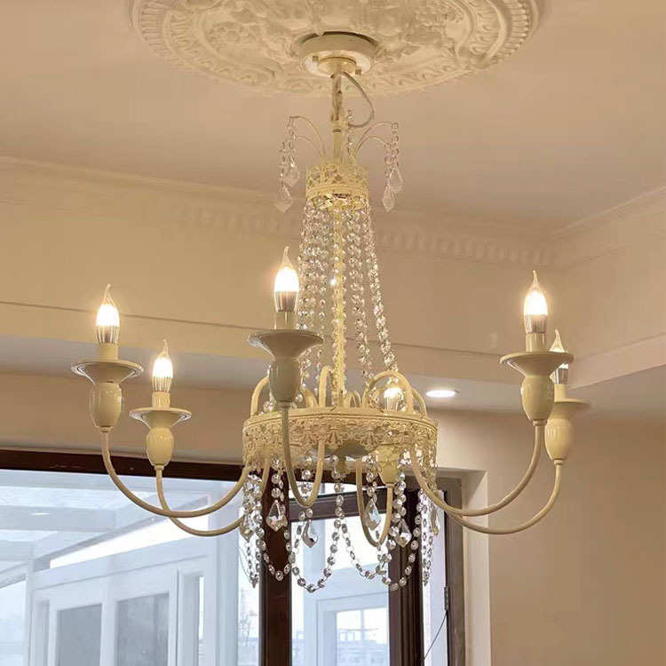 法式复古客厅卧室水晶吊灯美式乡村别墅公主房餐厅奶油风民宿灯具
