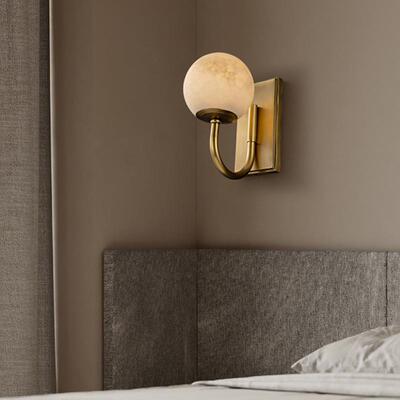 全铜设计师月球轻奢风FAF客厅卧室床西头走廊茶室班壁牙进口云灯