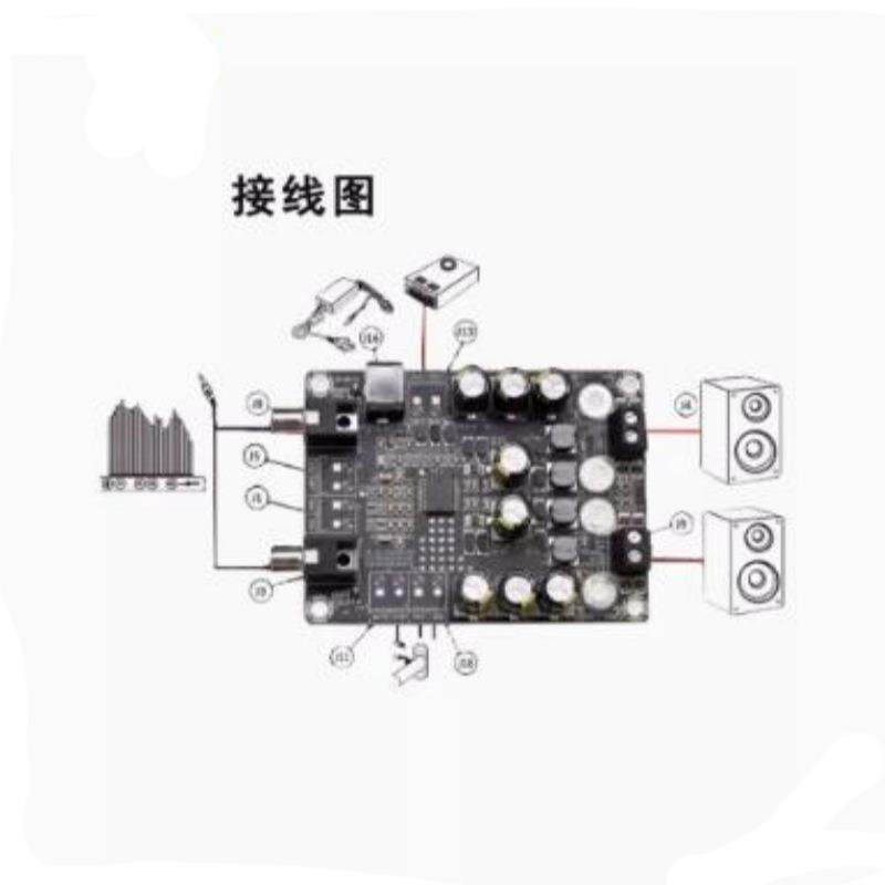 2x25W双声道立体声D类小功率数字音频功放板地铁站刷卡机功放板