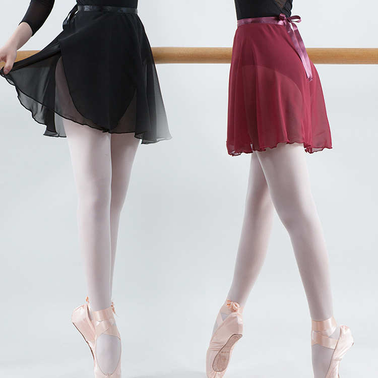 芭蕾舞裙成人女形体练功服拉丁舞半身舞蹈裙一片式雪纺纱裙大裙摆