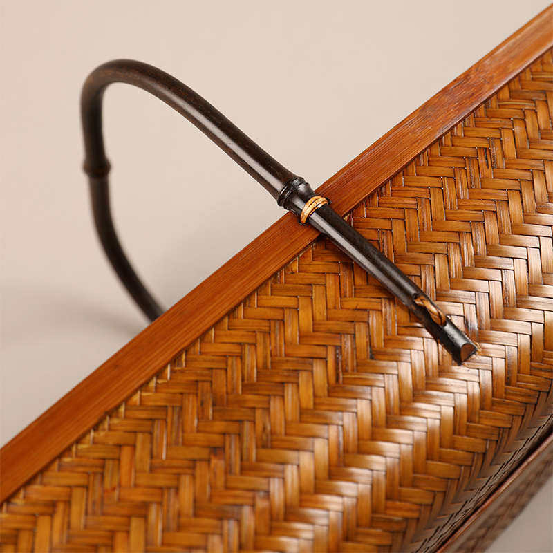 收纳糕点复古山山长方形大漆家用竹木提篮收纳盘茶室竹编篮水果篮,餐饮具,茶具礼盒,淘宝优惠券,粉丝福利购,淘宝优惠卷