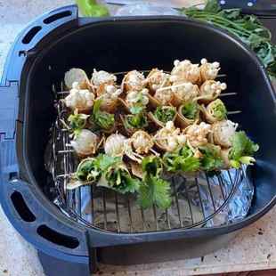 。空气炸锅专用配件双层烧烤烤架烤肉烤串烤鱼不锈钢土司面包架