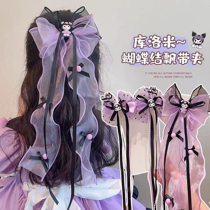 骷髅米发饰儿童lujunni库洛米头饰套装酷乐迷发夹女孩蝴蝶结发卡