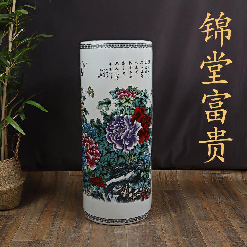景德镇陶瓷水培插富贵竹花瓶瓷箭筒书字画筒客厅书房玄关装饰摆