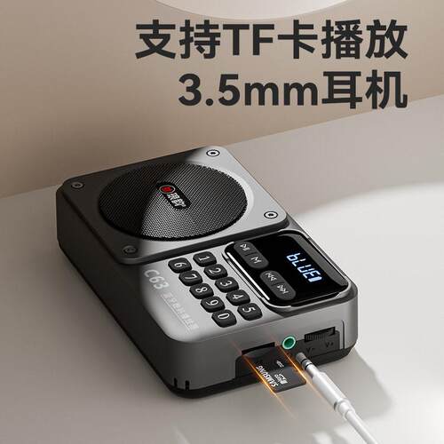 2024新款上市琅韵C63充电式蓝牙音响专业收音机插卡数码播放器