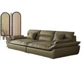 意式 复古风客厅 极简纳帕真牛皮帆船沙发超宽大坐深2025新款