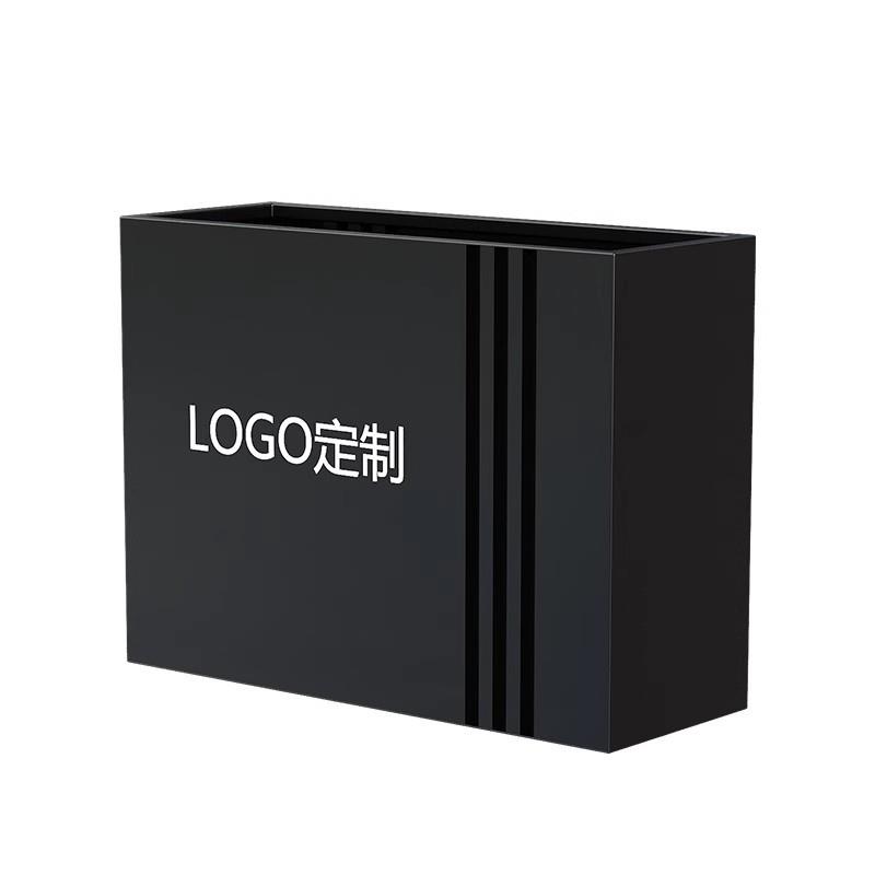 户外铁艺花箱售楼部花坛商业街广场长方形不锈钢花盆成品花槽多肉