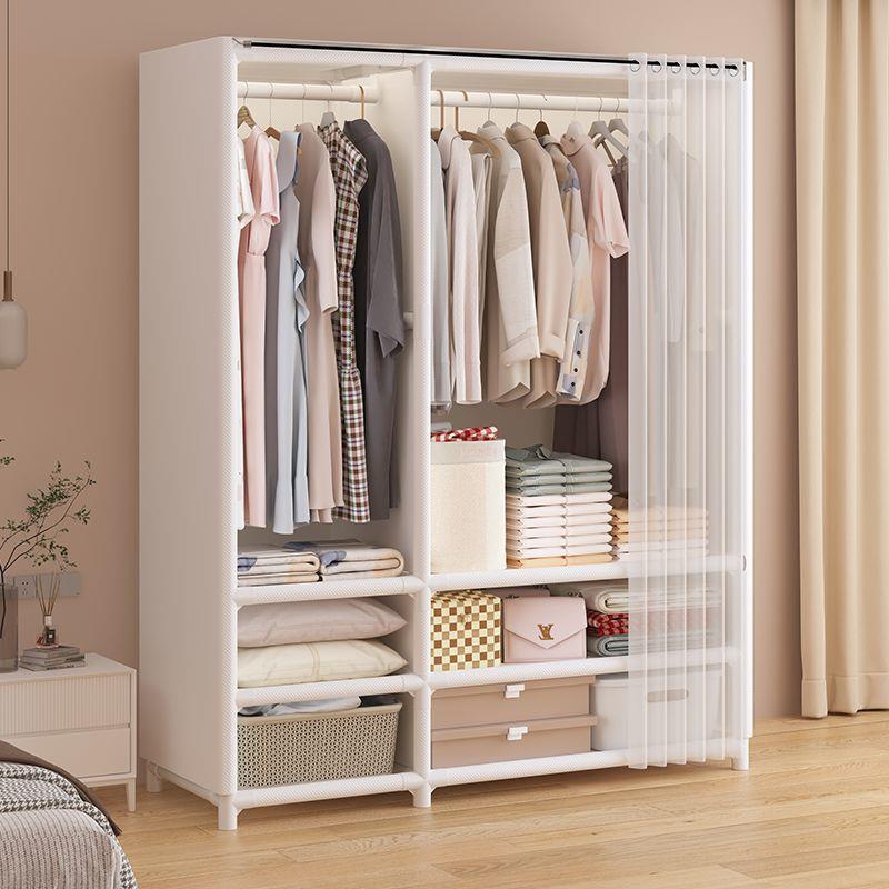 简易日式衣柜新款家用卧室布衣柜防尘大容量储物柜出租房宿舍衣橱