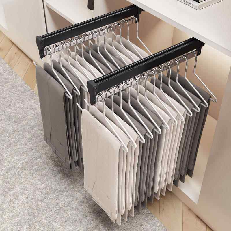 顶装衣柜裤架内置伸缩滑轨挂衣杆家用抽拉式多功能收纳裤抽架配件,基础建材,柜内裤架,淘宝优惠券,粉丝福利购,淘宝优惠卷