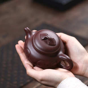 宜兴紫砂壶仿古如意原矿紫泥茶壶家用功夫泡茶器半手工一人用茶具