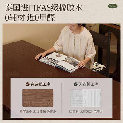 靠实餐桌古风法式叠桌家用小户型墙吃木饭桌中子省空间复古AA163