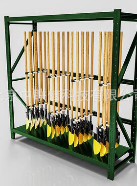军绿色铁楸架农用工具架盾牌货架钢叉架训练器材架军绿色锹镐架