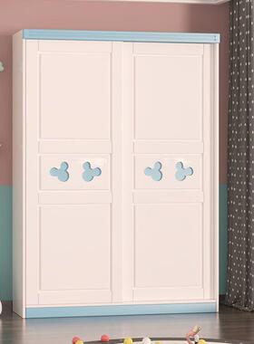 儿童衣柜用家卧室木推拉门储物柜简易移WYZ门小户型出质衣租房用