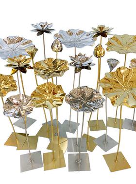 不锈钢荷叶户外雕塑摆件酒店水池水景创意工艺品金属荷花园林装饰