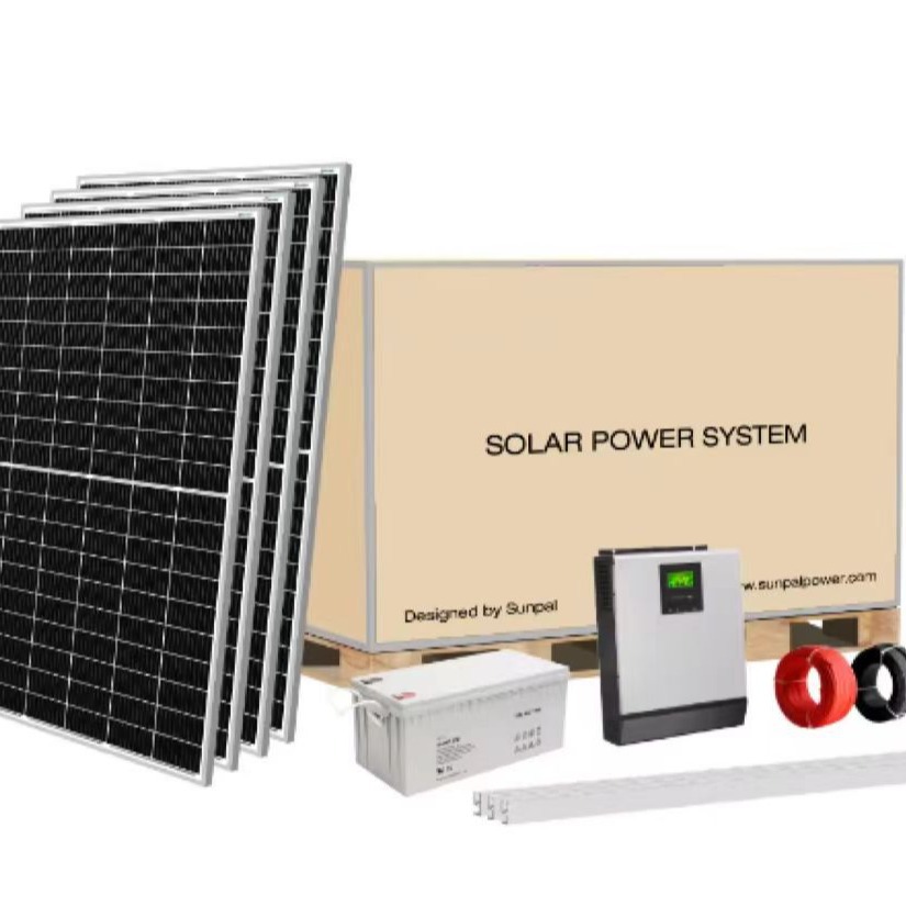 太阳能光伏发电系统光伏板逆变器全套5-10混网户用屋顶光伏220