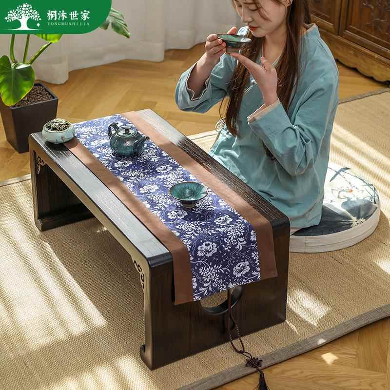 卧室飘窗小茶台实木茶几茶桌桌子炕桌家用阳台坐地矮桌床上榻榻米