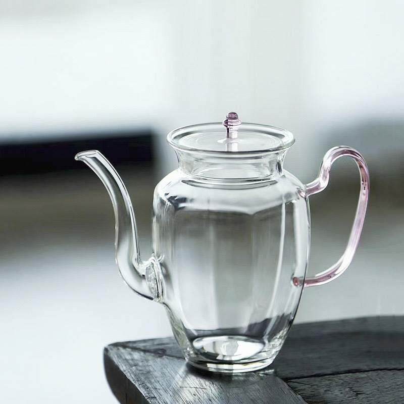 高硼硅耐热玻璃六方茶壶家用花茶冷泡壶绿茶专用泡茶壶手执壶单壶