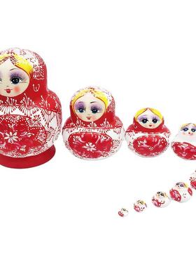 十层大肚红色俄罗斯套娃娃木制玩具工艺礼品许愿娃娃家居摆件摆饰