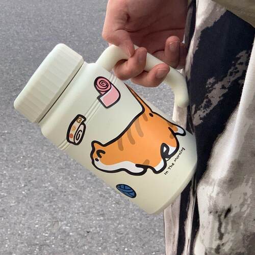 1000ml保温杯大容量ins高颜值杯子可携式学生校园316不锈钢泡茶杯